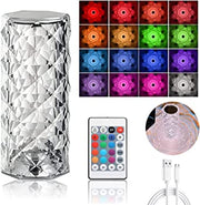 Diamond Rose Crystal Lamp Bedside Acrylic Usb Rechargeable Table Lamp