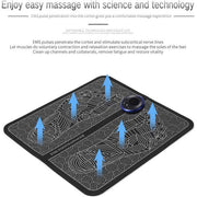 Ems Foot Massager Mat - Electric USB Charging Smart Display