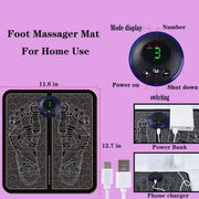 Ems Foot Massager Mat - Electric USB Charging Smart Display