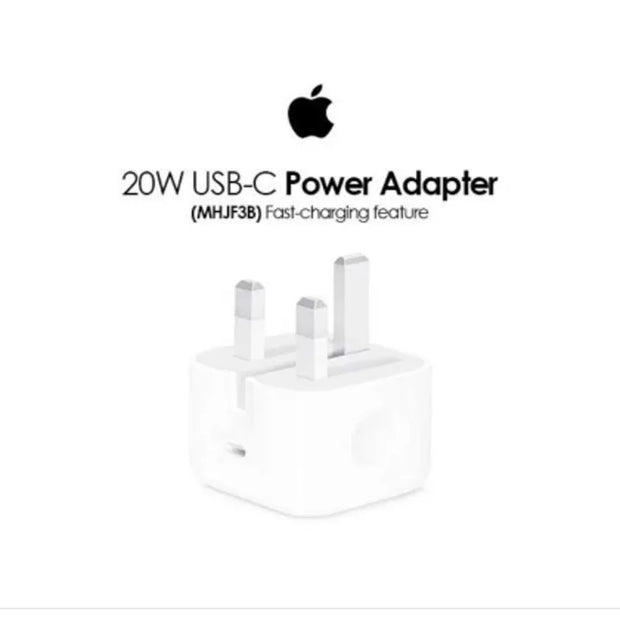 Original Apple 20W USB-C PD Fast Charger Adapter (3-Pin) for iPhone and iPad